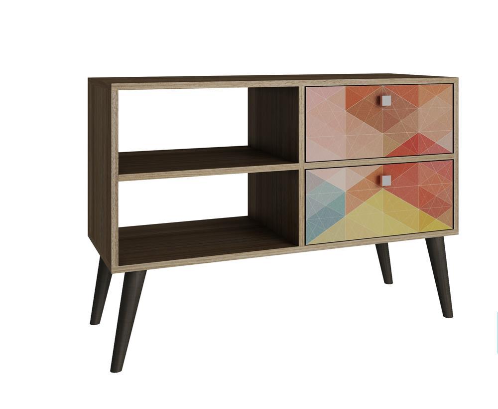 Accentuations by Manhattan Comfort Practical Dalarna TV Stand with 2 Open Shelves and 2 Drawers - Modish Store