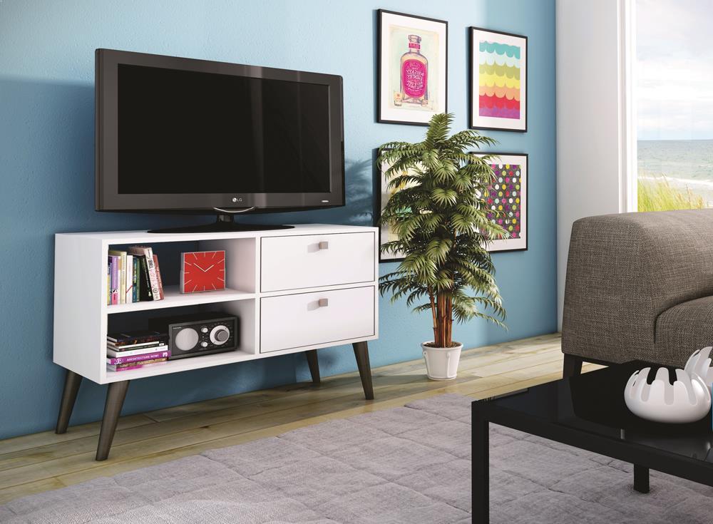 Accentuations by Manhattan Comfort Practical Dalarna TV Stand with 2 Open Shelves and 2 Drawers - Modish Store