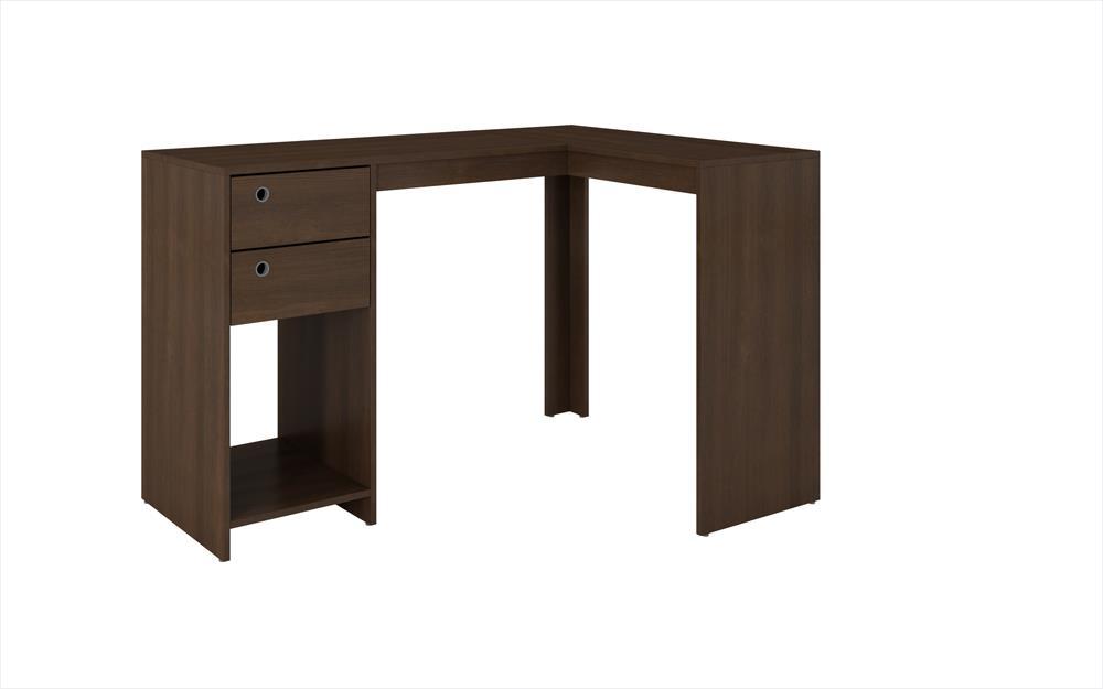 Accentuations by Manhattan Comfort Modest Palermo Classic "L" Shaped Desk with 2 Drawers and 1 Cubby - Modish Store