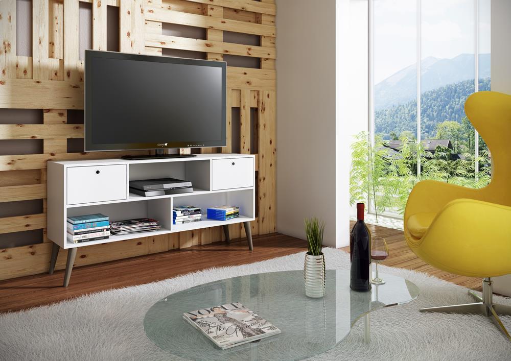 Accentuations by Manhattan Comfort Modern Uppsala TV Stand with 3 Shelves and 2 Drawers - Modish Store