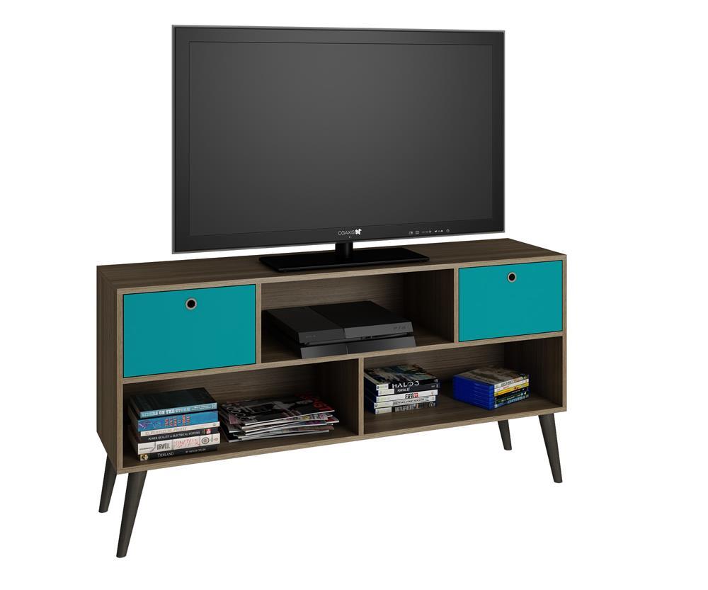 Accentuations by Manhattan Comfort Modern Uppsala TV Stand with 3 Shelves and 2 Drawers - Modish Store