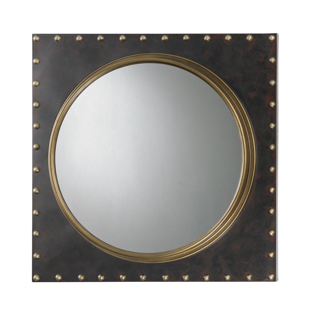 Sterling Industries Metal Frame Rivet Porthole Mirror