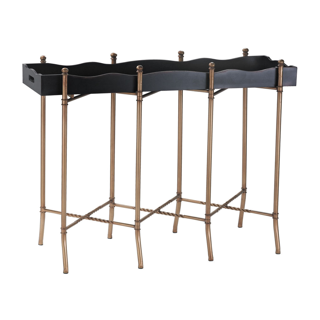 Sterling Industries Black & Gold Tray Style Console