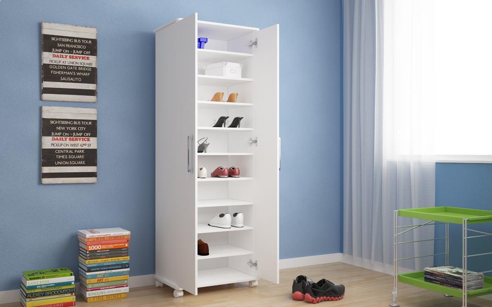 Accentuations by Manhattan Comfort Innovative Catalonia Mobile Shoe Closet 1.0 with 10 Shelves - Modish Store
