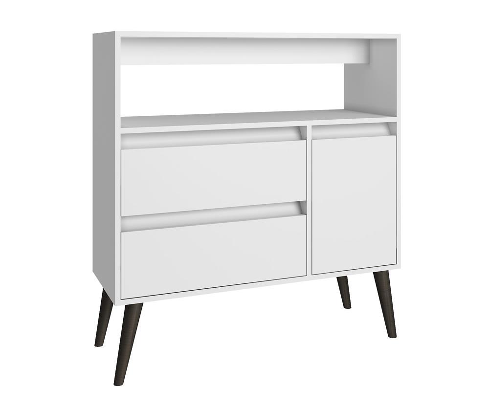 Accentuations by Manhattan Comfort Functional Gota High Side Table with 1 Shelf, 2 Drawers and 1 - Door - Modish Store