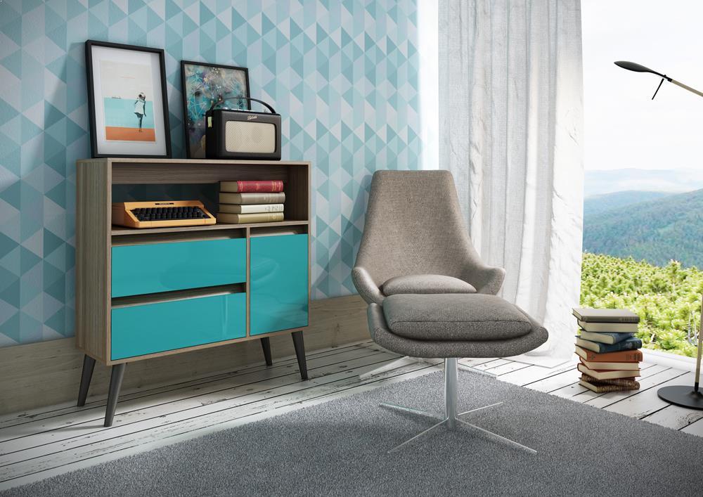 Accentuations by Manhattan Comfort Functional Gota High Side Table with 1 Shelf, 2 Drawers and 1 - Door - Modish Store