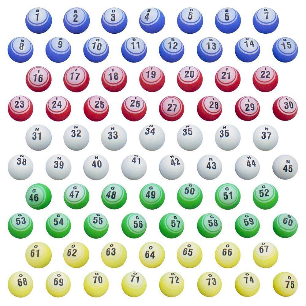 Bingo Balls - Professional Style Colored Single Sided 1.5 Inch - Casino Supply - 1