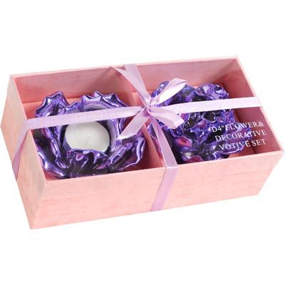 A&B Home Decorative Flower Votives - 2Pc/Box - Set Of 2