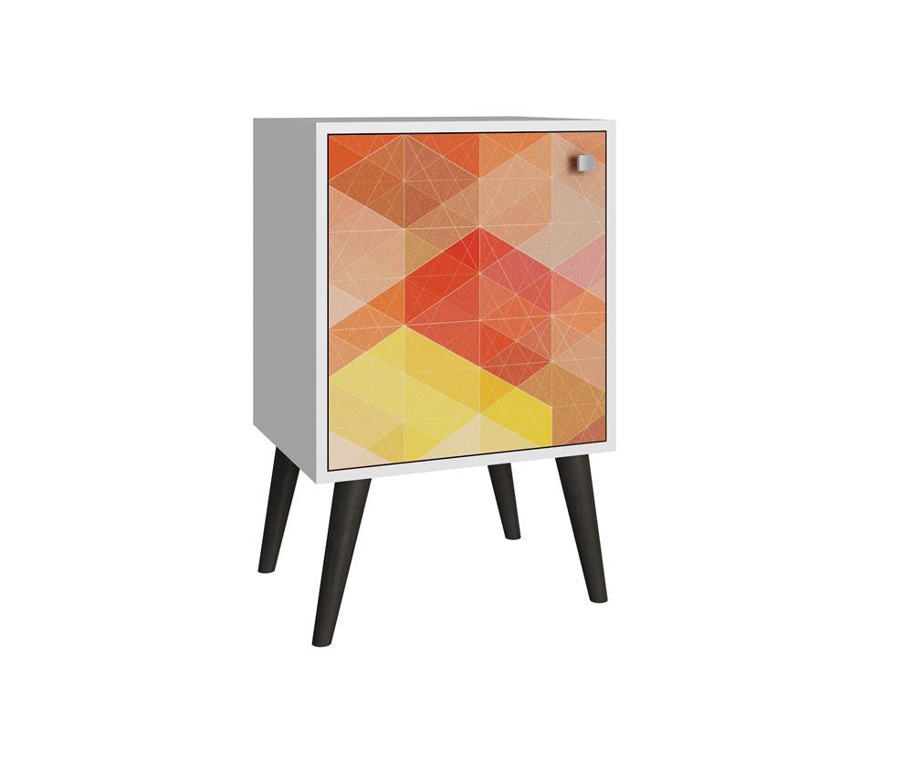 Accentuations by Manhattan Comfort Funky Avesta Side Table 1.0  with 2 Shelves - Modish Store