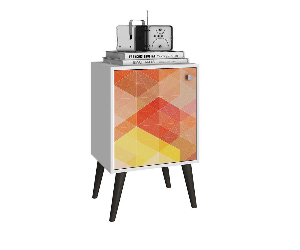 Accentuations by Manhattan Comfort Funky Avesta Side Table 1.0  with 2 Shelves - Modish Store