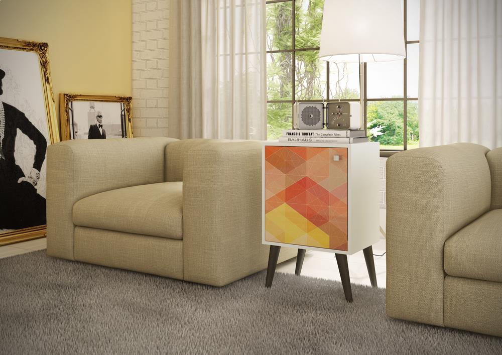 Accentuations by Manhattan Comfort Funky Avesta Side Table 1.0  with 2 Shelves - Modish Store