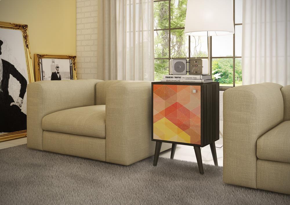 Accentuations by Manhattan Comfort Funky Avesta Side Table 1.0  with 2 Shelves - Modish Store