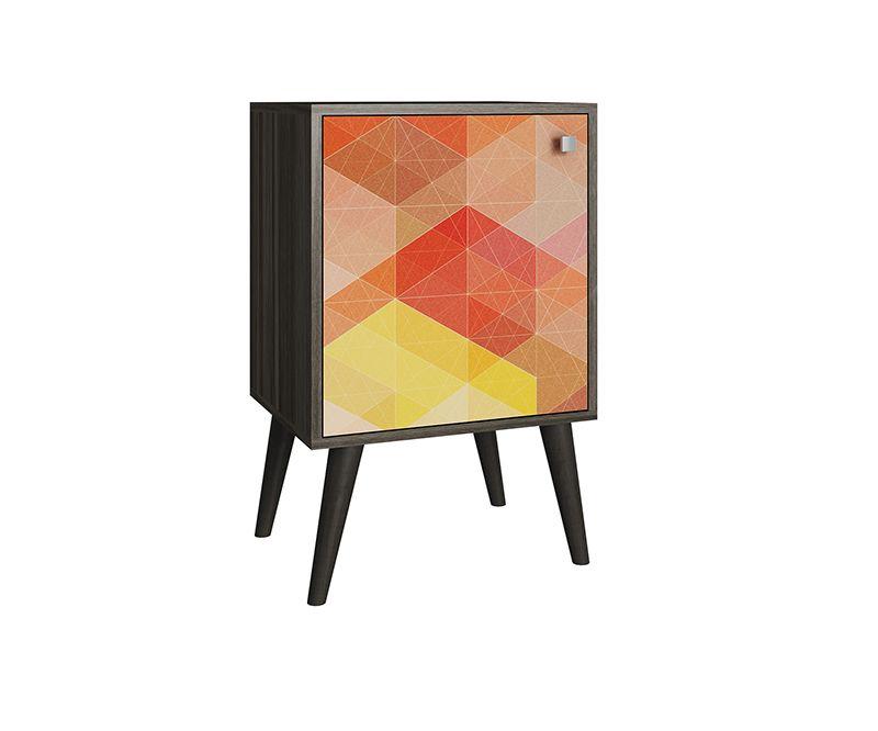 Accentuations by Manhattan Comfort Funky Avesta Side Table 1.0 with 2 Shelves