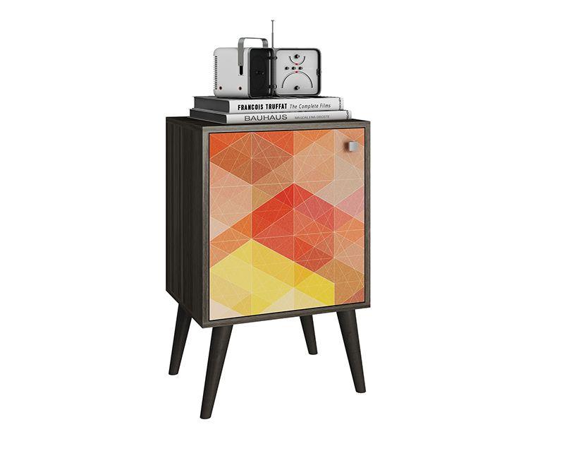 Accentuations by Manhattan Comfort Funky Avesta Side Table 1.0 with 2 Shelves