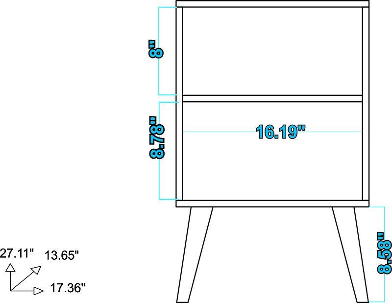 Accentuations by Manhattan Comfort Funky Avesta Side Table 1.0 with 2 Shelves