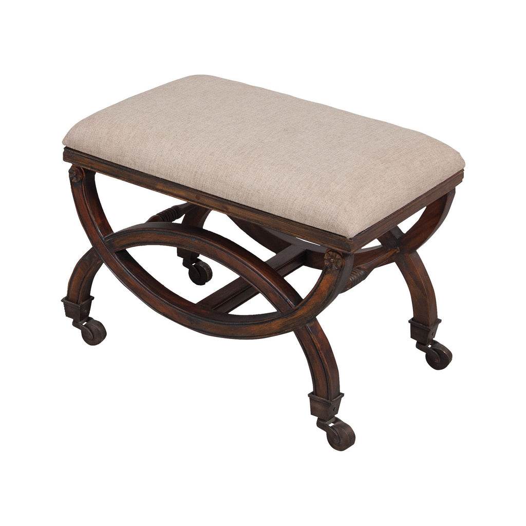 Sterling Industries Single Arc Bench In Woodland Dark Stain