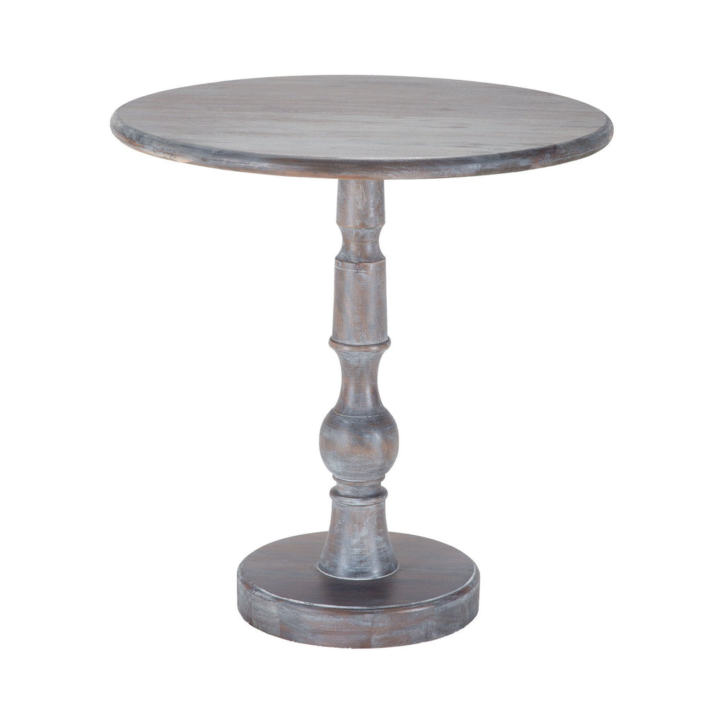 Sterling Industries Acanthus Post Side Table In Waterfront Grey Stain With White Wash