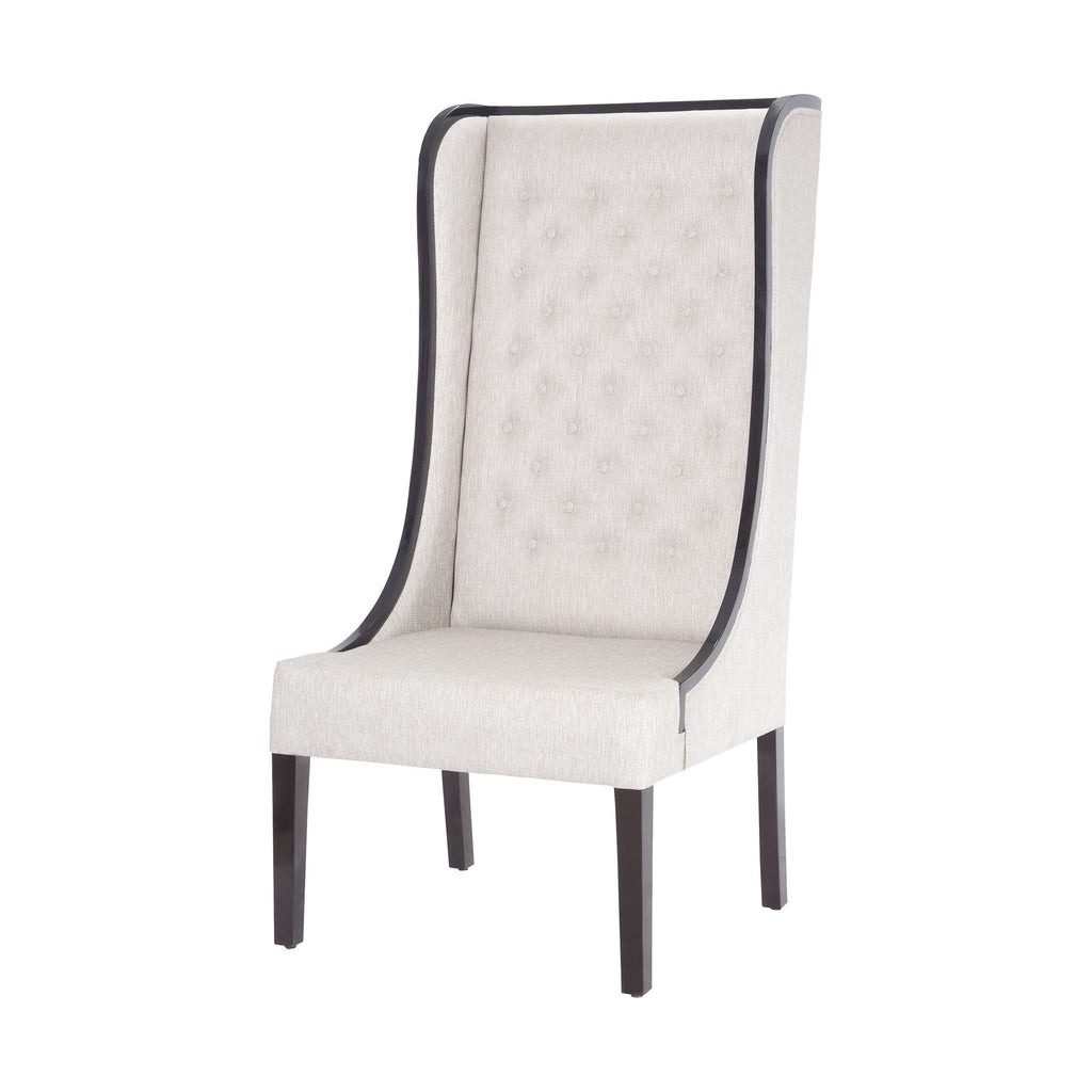 Sterling Industries Kinge Chair In Black Stain With Natural Linen