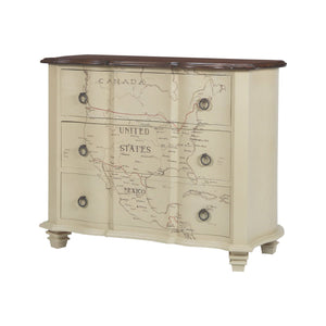 Sterling Industries Westward Map Of Americas Chest In Cream
