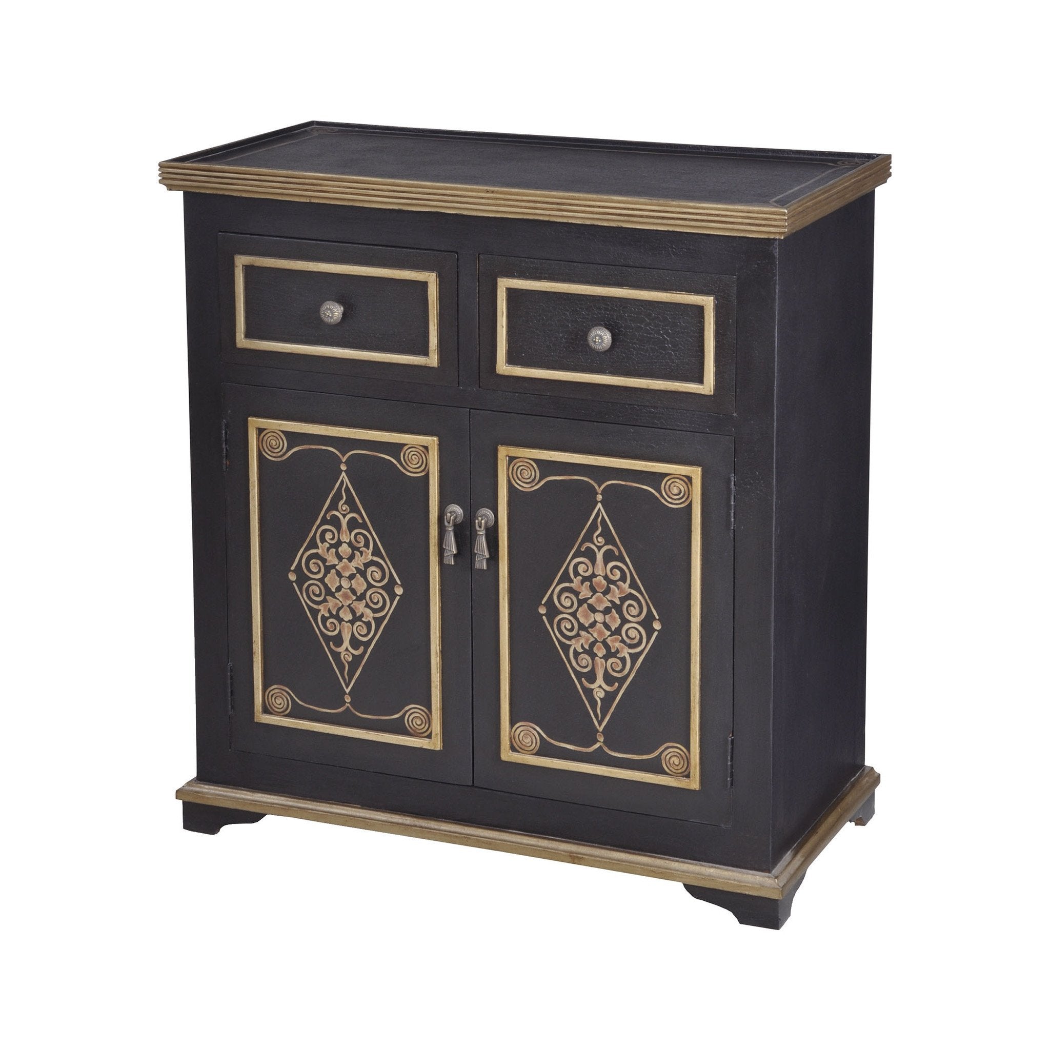 Sterling Industries Medecci Chest In Black And Gold