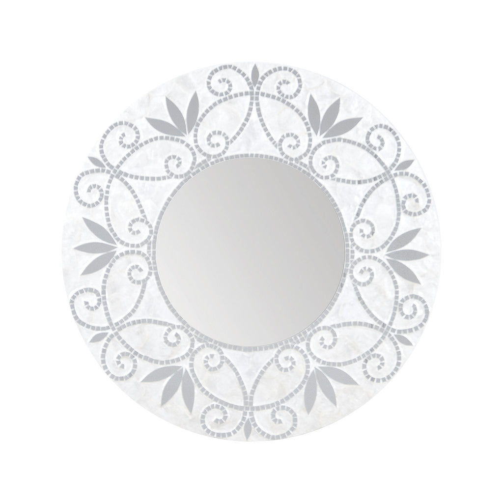 Sterling Industries Surrey Wall Mirror In Silver And White