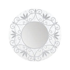 Sterling Industries Surrey Wall Mirror In Silver And White