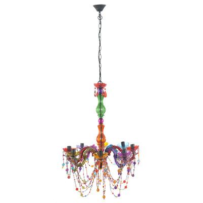 A&B Home Tallie Multi-Color Glass And Bead 8-Arm Chandelier