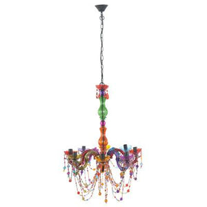 A&B Home Tallie Multi-Color Glass And Bead 8-Arm Chandelier