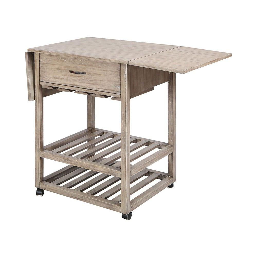 Stein World Tristan Grey Twilight Contemporary Mobile Serving Cart