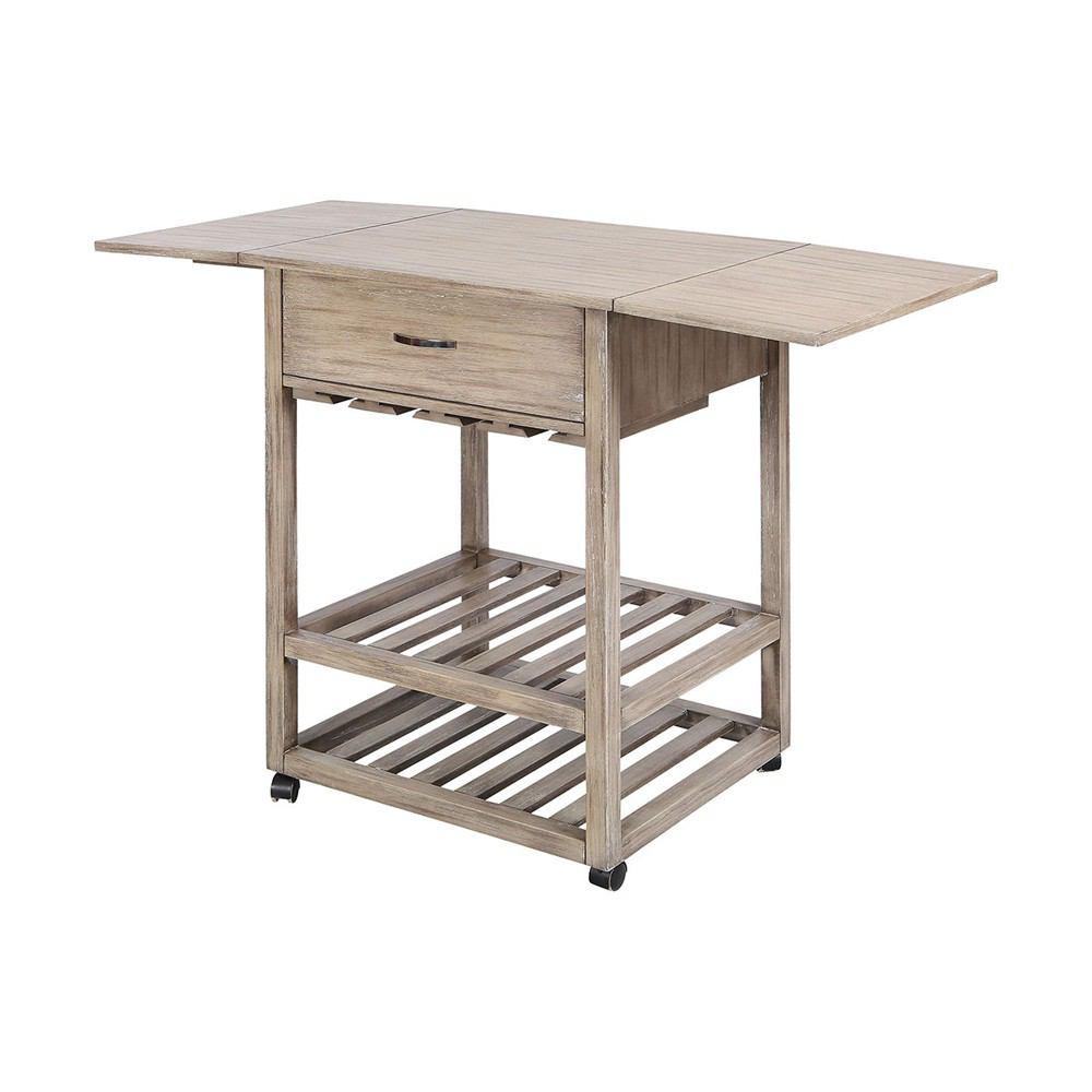 Stein World Tristan Grey Twilight Contemporary Mobile Serving Cart