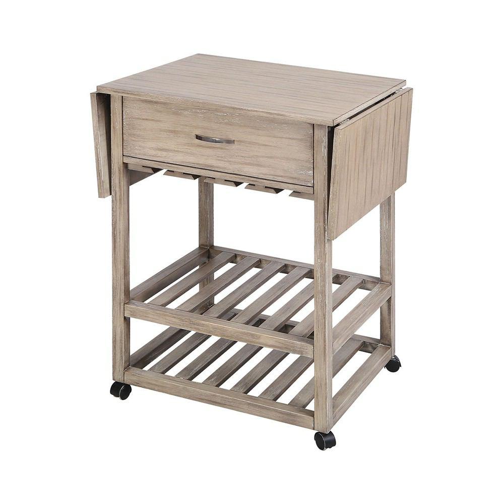 Stein World Tristan Grey Twilight Contemporary Mobile Serving Cart