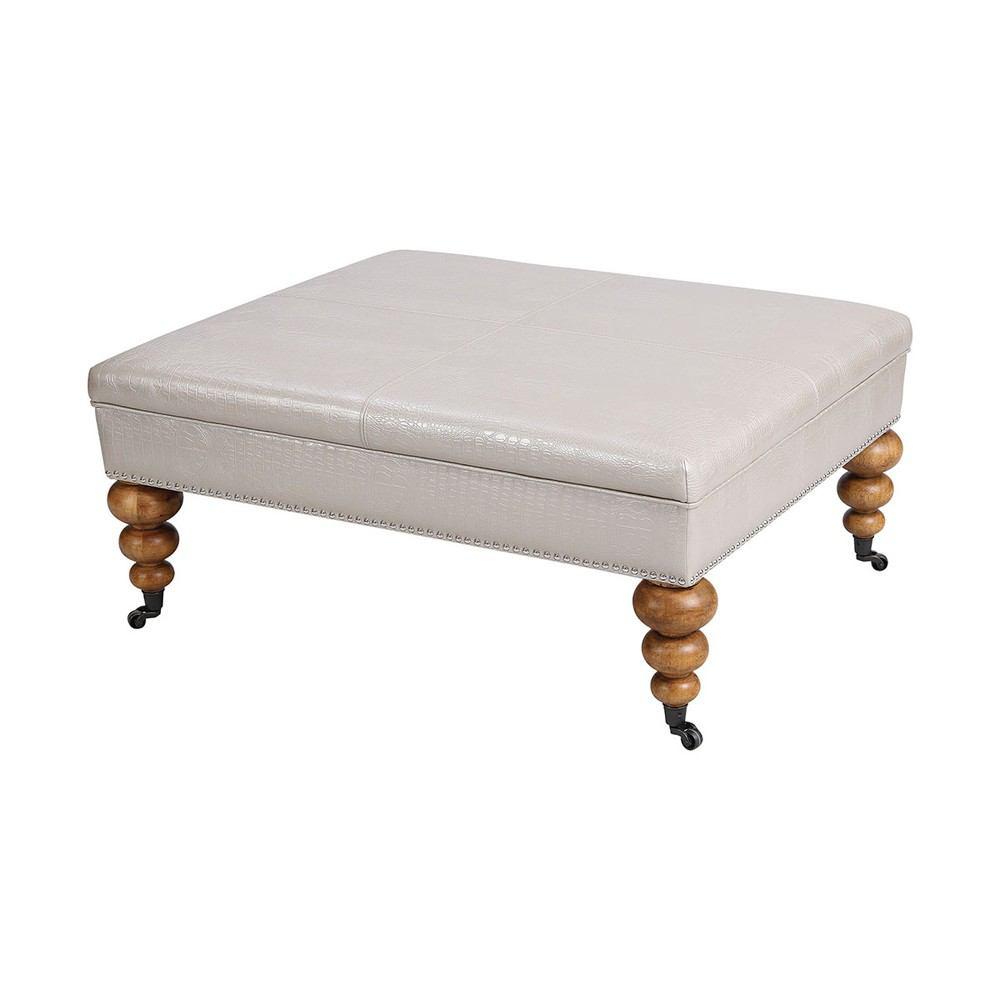 Stein World Chiocchi Grey Finish Traditional Ottoman