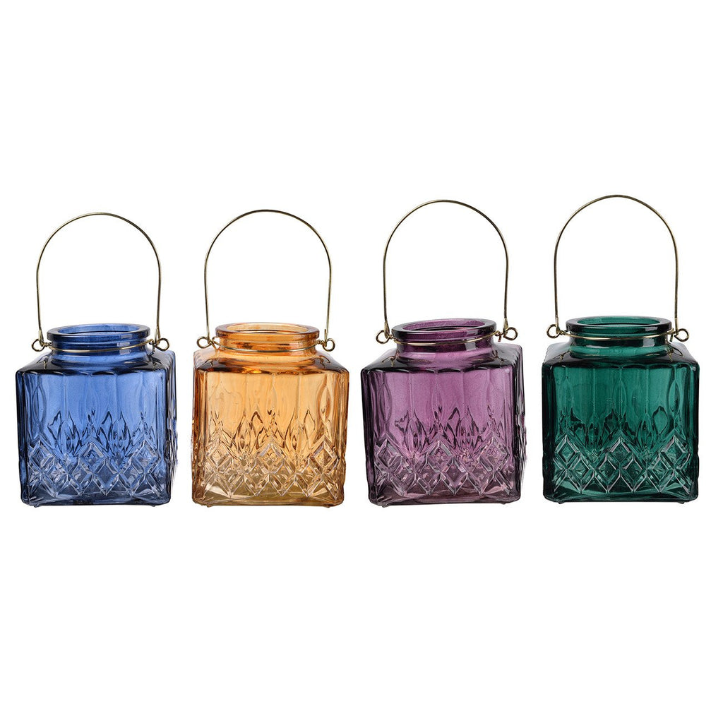 A&B Home Alma Square Candle Holders With Handle - 4Pc/Box - Set Of 2