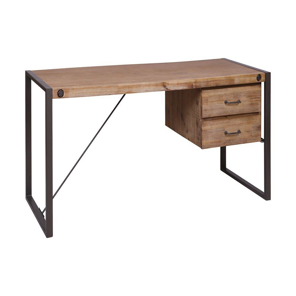 Stein World Armour Square Metal Two-Drawer Desk