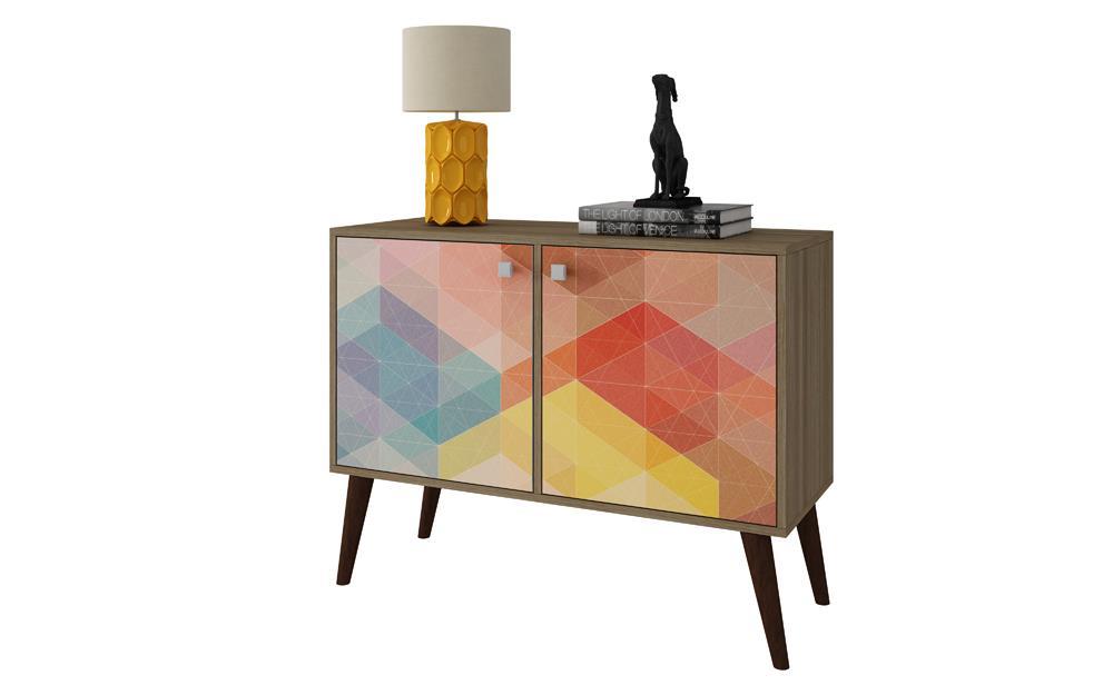 Accentuations by Manhattan Comfort Funky Avesta Side Table 2.0  with 3 Shelves - Modish Store