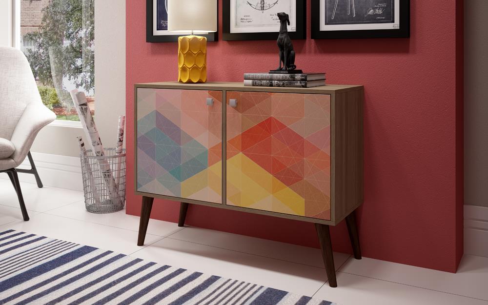 Accentuations by Manhattan Comfort Funky Avesta Side Table 2.0  with 3 Shelves - Modish Store