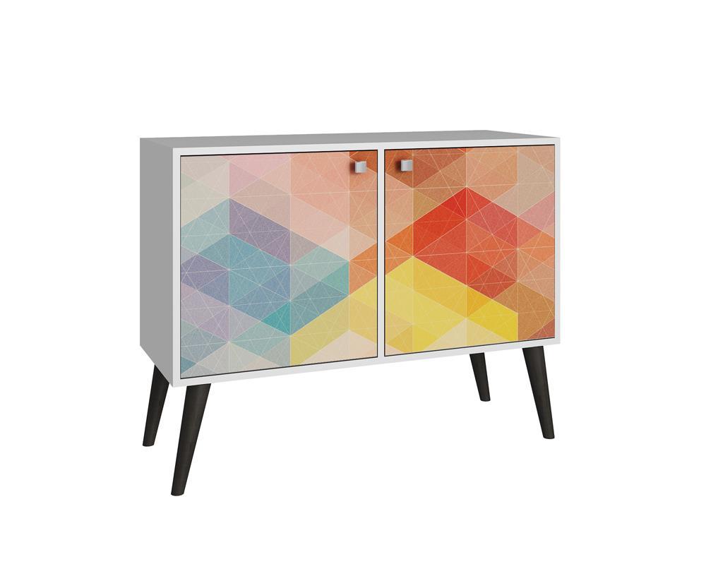 Accentuations by Manhattan Comfort Funky Avesta Side Table 2.0  with 3 Shelves - Modish Store