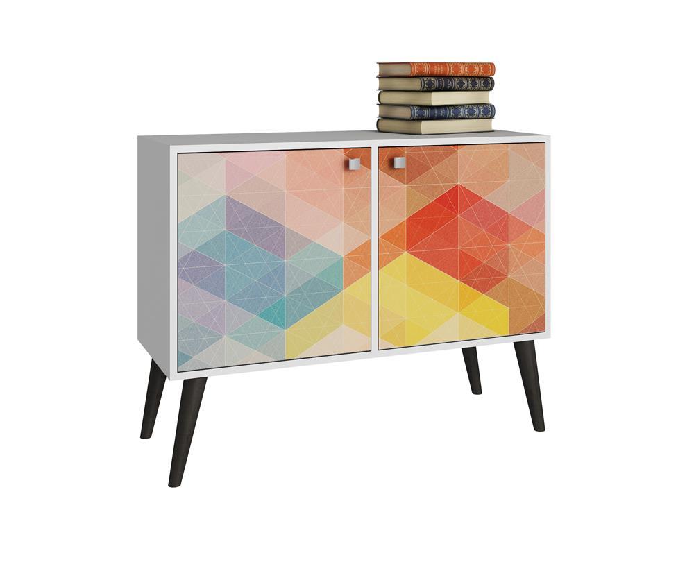 Accentuations by Manhattan Comfort Funky Avesta Side Table 2.0  with 3 Shelves - Modish Store