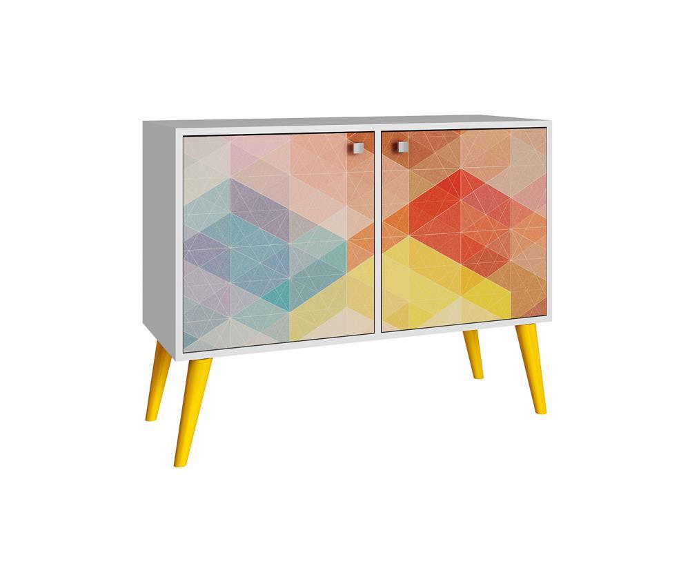 Accentuations by Manhattan Comfort Funky Avesta Side Table 2.0  with 3 Shelves - Modish Store