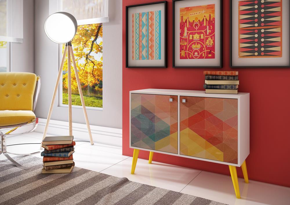 Accentuations by Manhattan Comfort Funky Avesta Side Table 2.0  with 3 Shelves - Modish Store