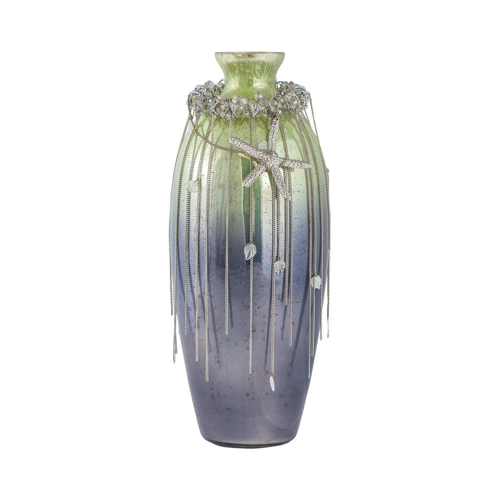 Sterling Industries Vase Corfu 16-Inch Glass Vase In Pampas Green