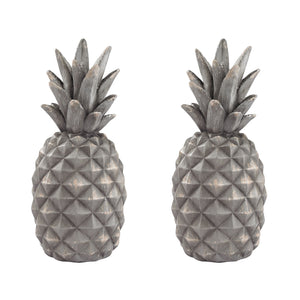 Sterling Industries Set of 2 Aged Grey Pineapples