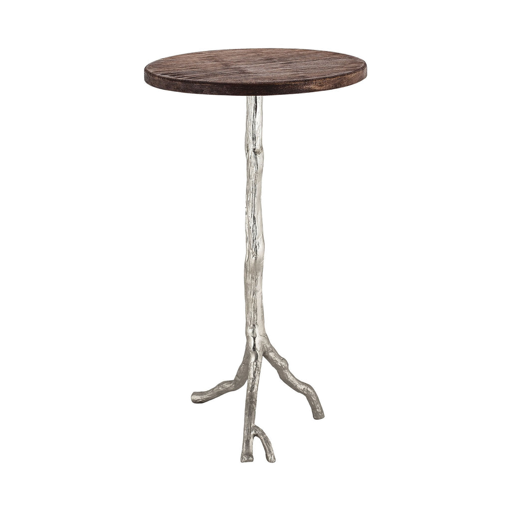 Sterling Industries Wood and Nickle Side Table