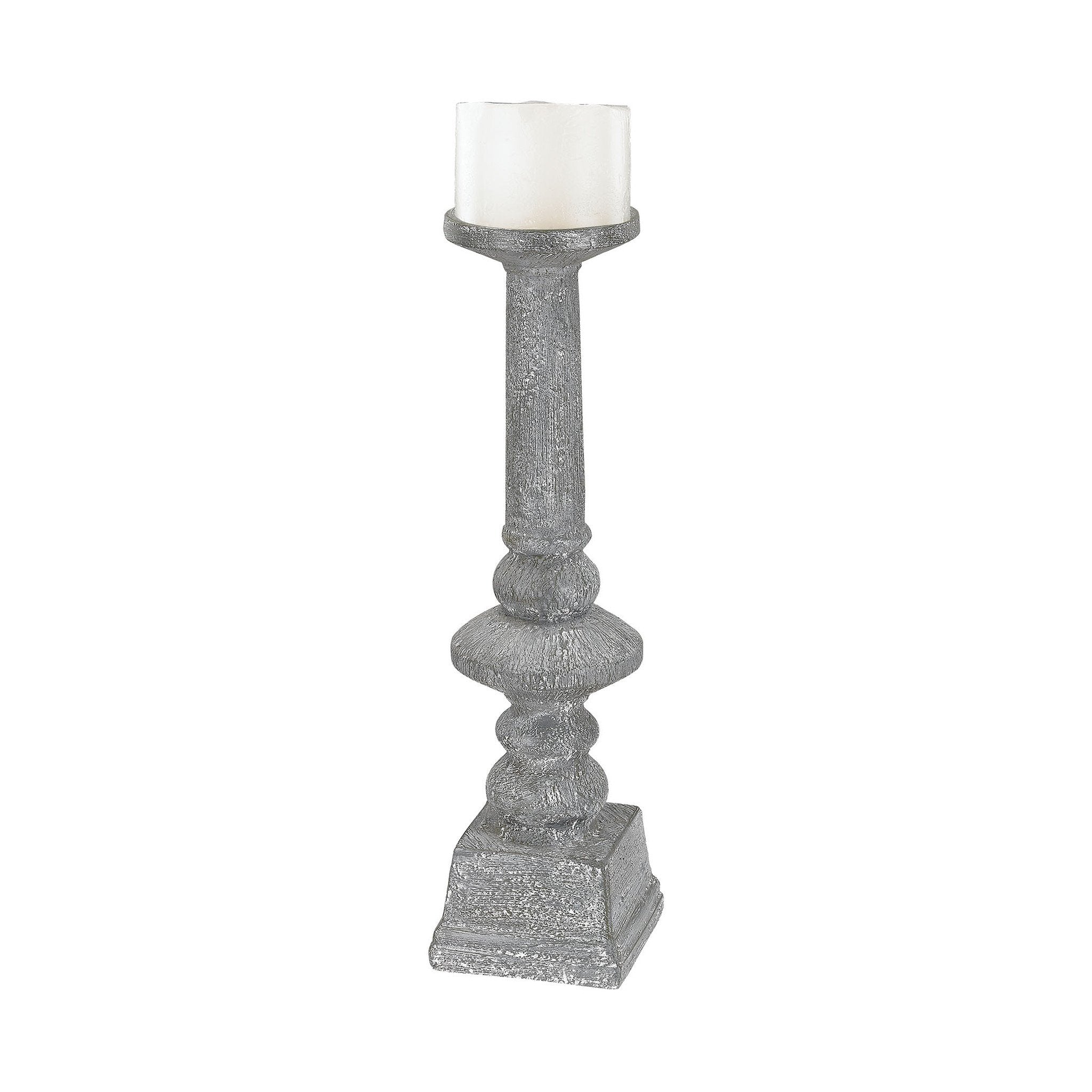 Sterling Industries Floor Standing Grey Washed Candle Holder