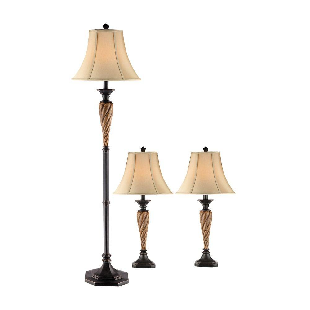 Stein World Lorenzo Lamp Set - Two Table Lamps And One Floor Lamp