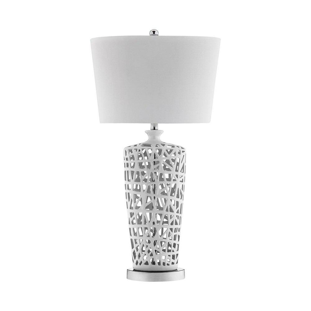 Stein World White Lattice Ceramic Lamp