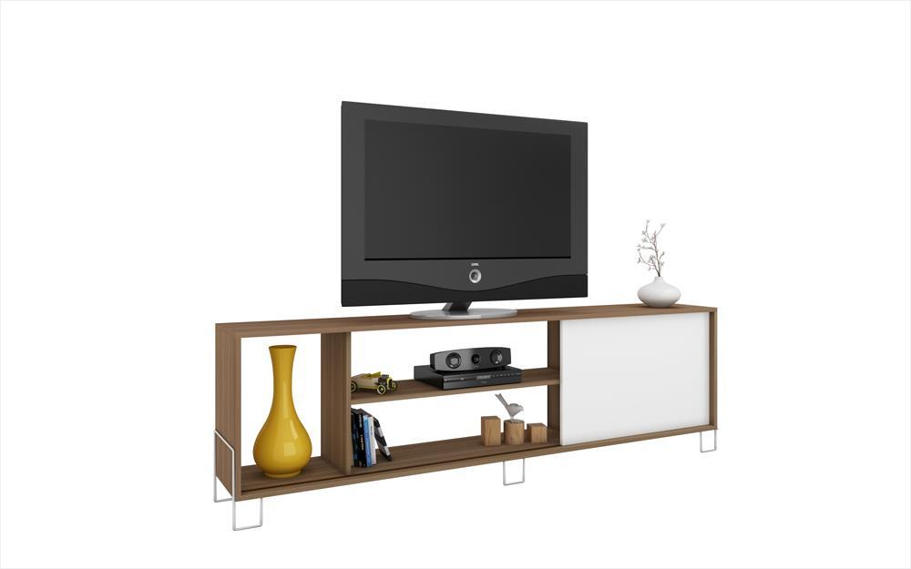 Accentuations by Manhattan Comfort Eye - catching Nacka TV Stand 1.0 with 4 Shelves and 1 Sliding Door - Modish Store