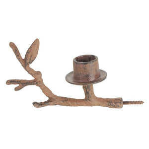 A&B Home Iron Branch Taper Holder With Leaf - Set Of 6
