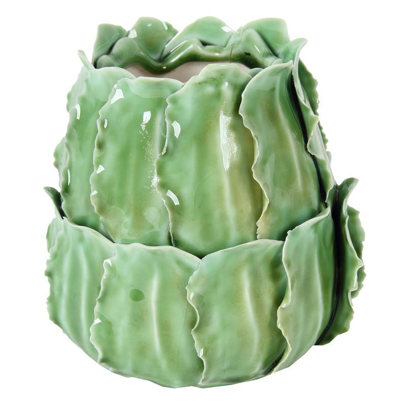A&B Home Green Leaf Ceramic Vase