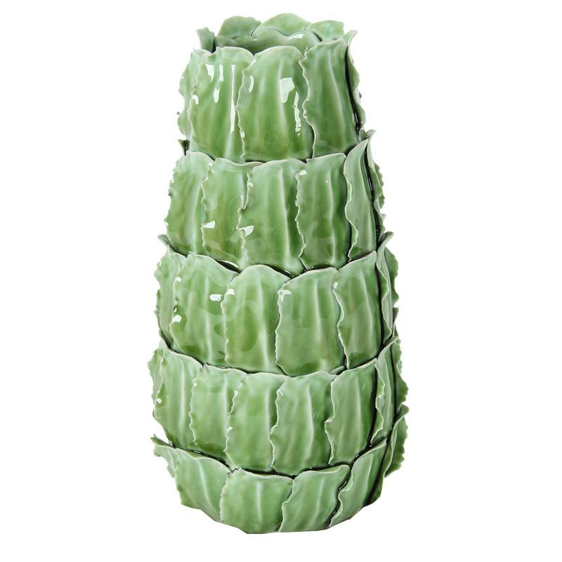 A&B Home Green Leaf Ceramic Vase
